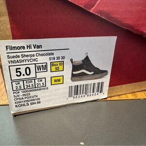 Vans women's Chocolate and Suede Sherpa Hi-Tops